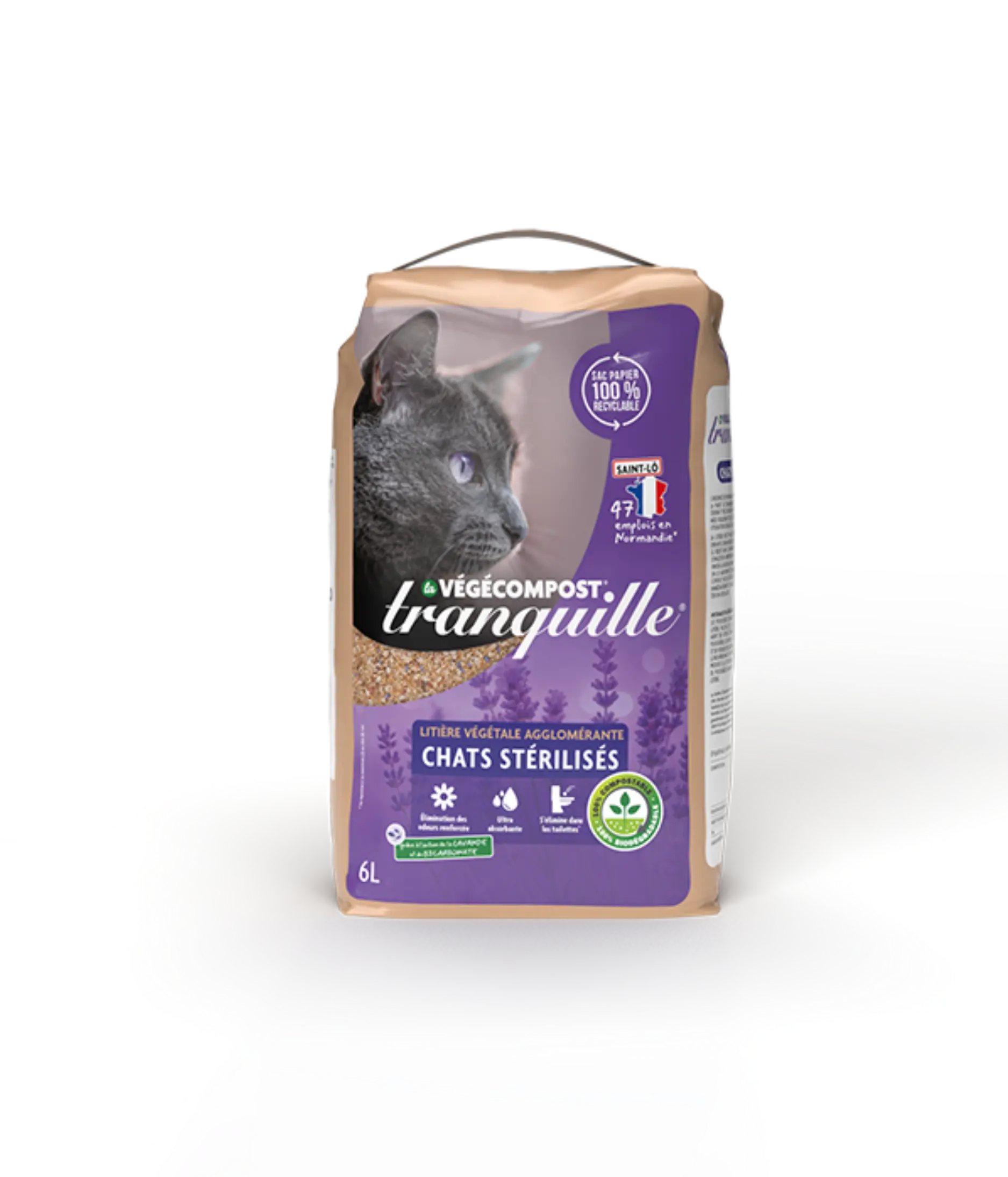 Les litières pour chat qui ne colle pas aux pattes de Litière Tranquille